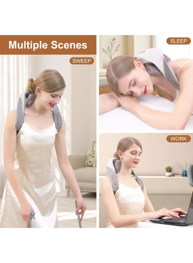 Shiatsu Neck and Back Massager with Soothing Heat, Deep Tissue Kneading Massage Pillow for Shoulder, Leg, and Full Body Pain Relief, Electric Massager for Home, Office, and Car Use. - Image 2